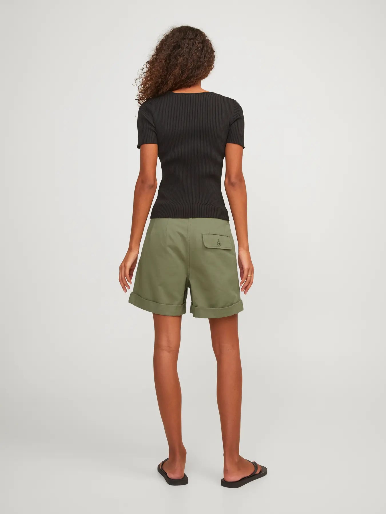 Womens JJXX Maddy Canvas Shorts GREEN