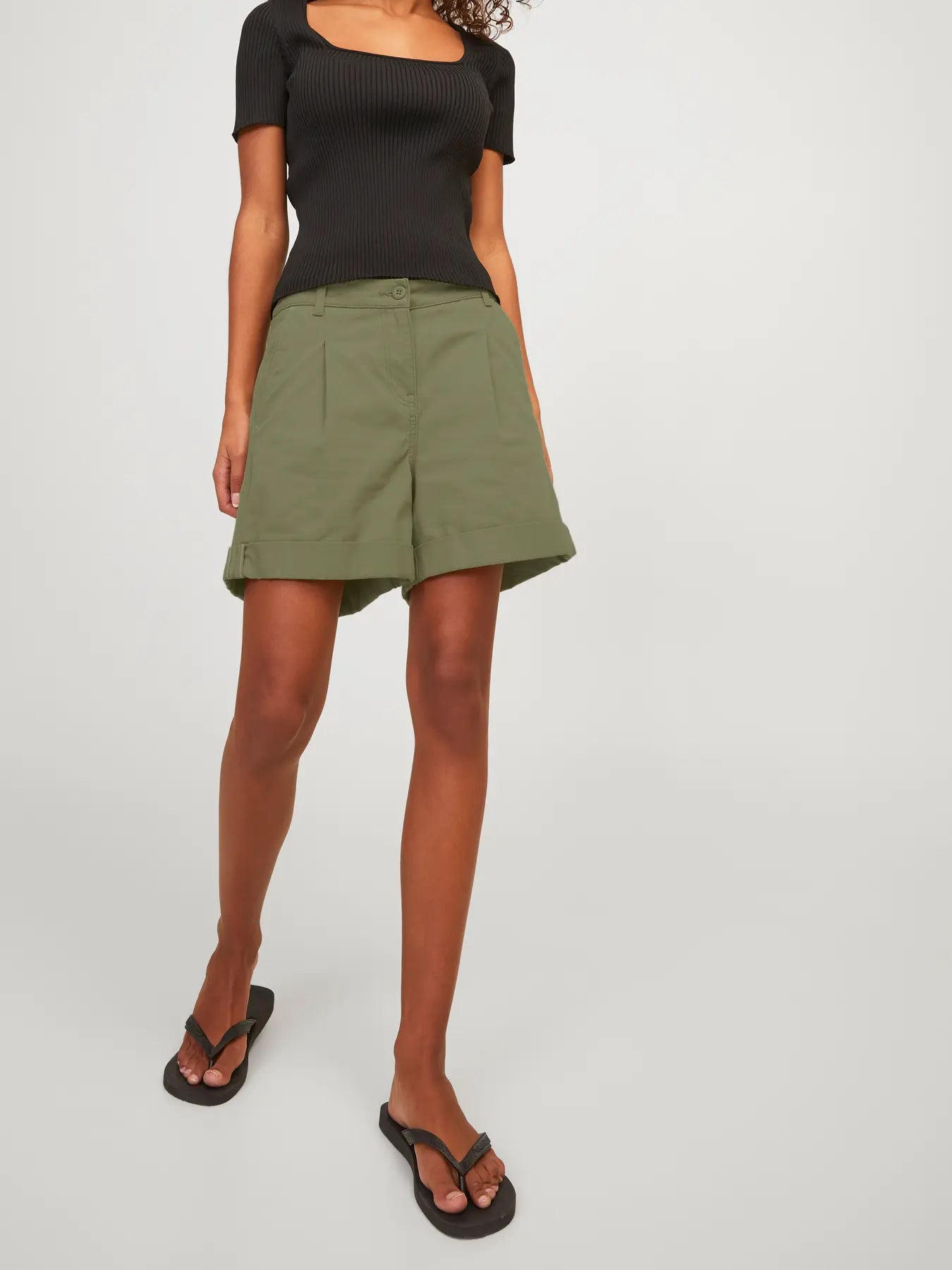 Womens JJXX Maddy Canvas Shorts GREEN