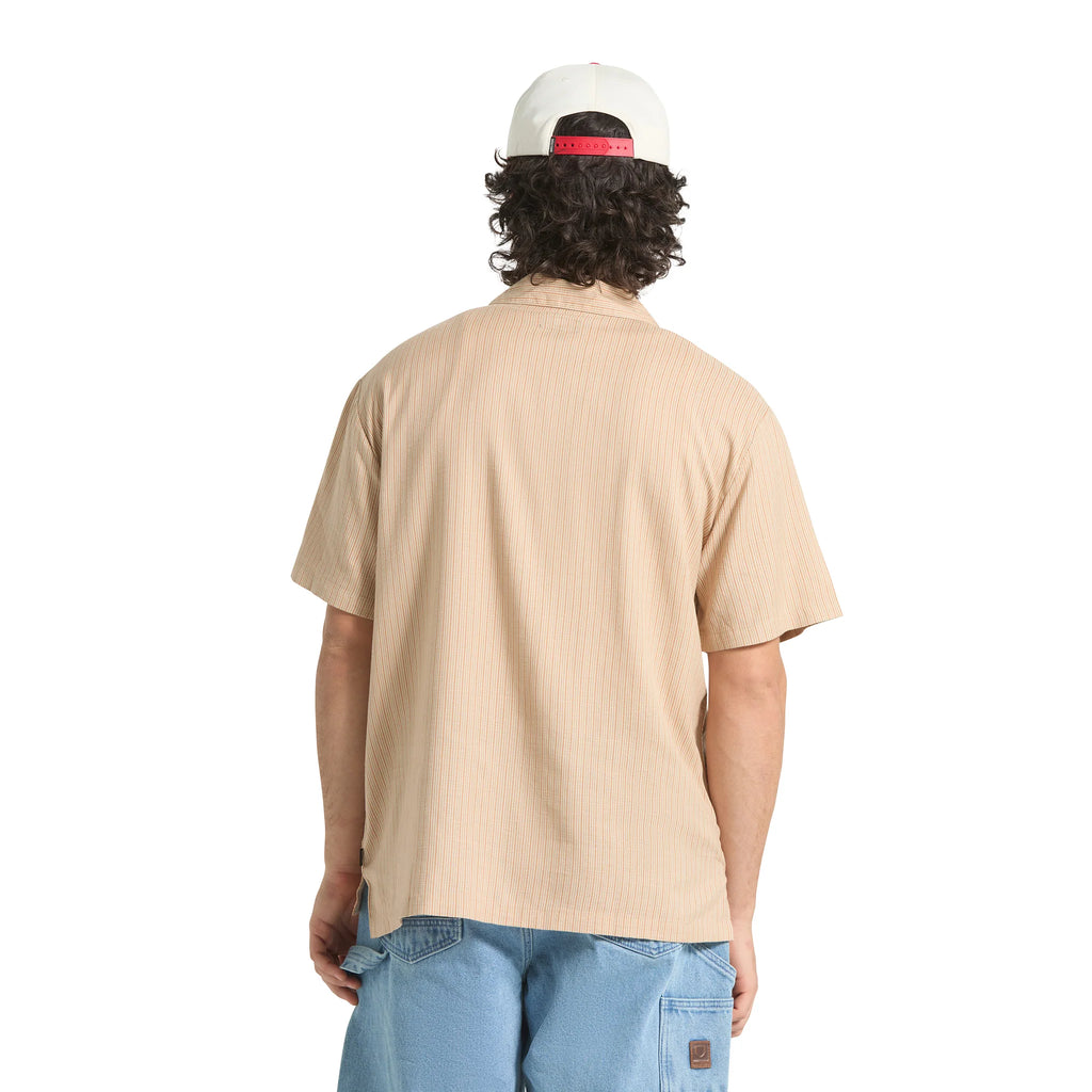 BRIXTON Bunker Slub Shirt in Italian Clay Stripe
