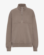 Womens COLORFUL STANDARD Organic Quarter Zip in FADED KHAKI