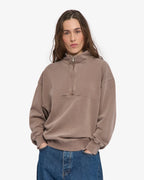 Womens COLORFUL STANDARD Organic Quarter Zip in FADED KHAKI