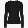 Womens COLORFUL STANDARD Rib Long Sleeve T-Shirt in Black