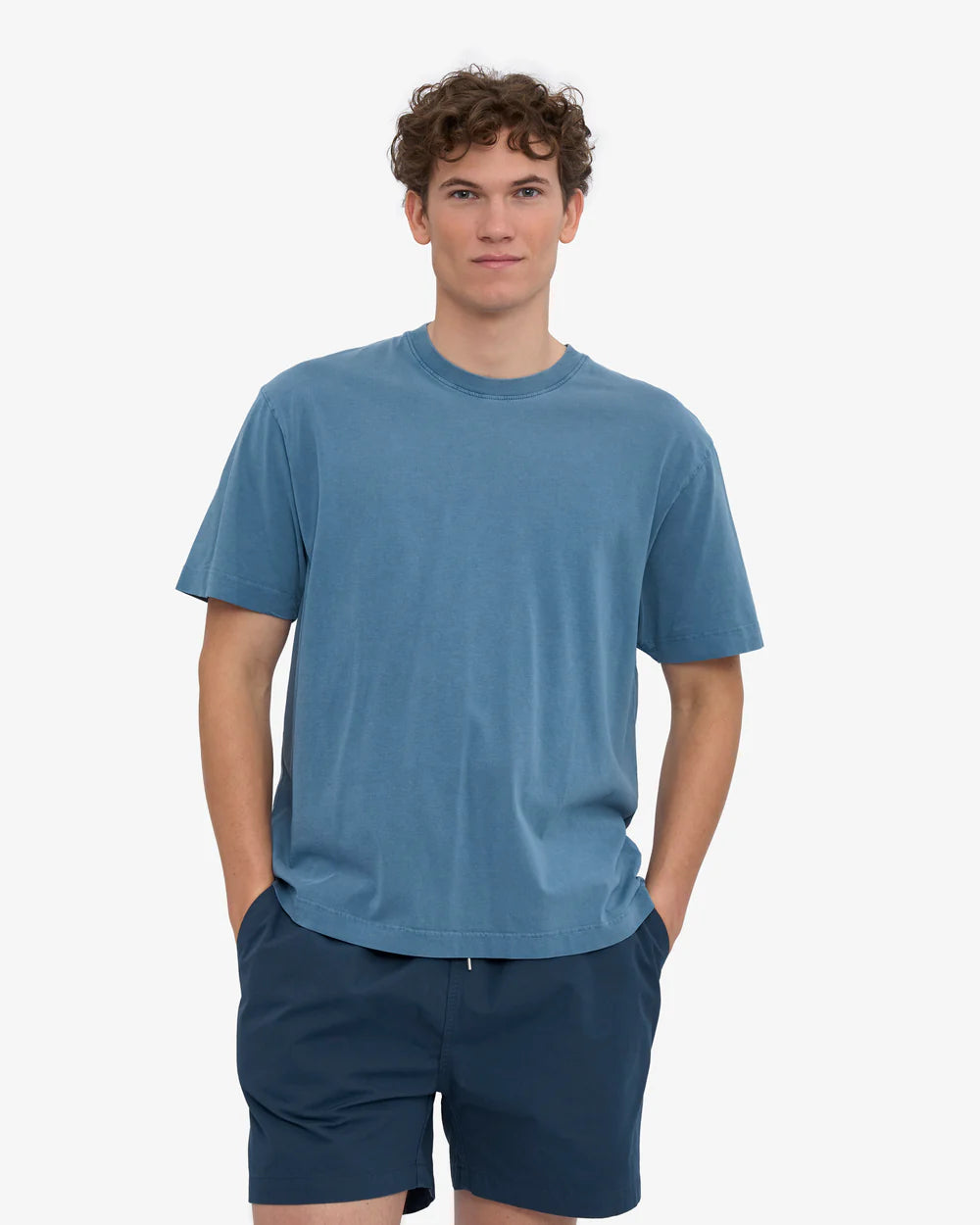 COLORFUL STANDARD Oversized T-Shirt in Faded Indigo