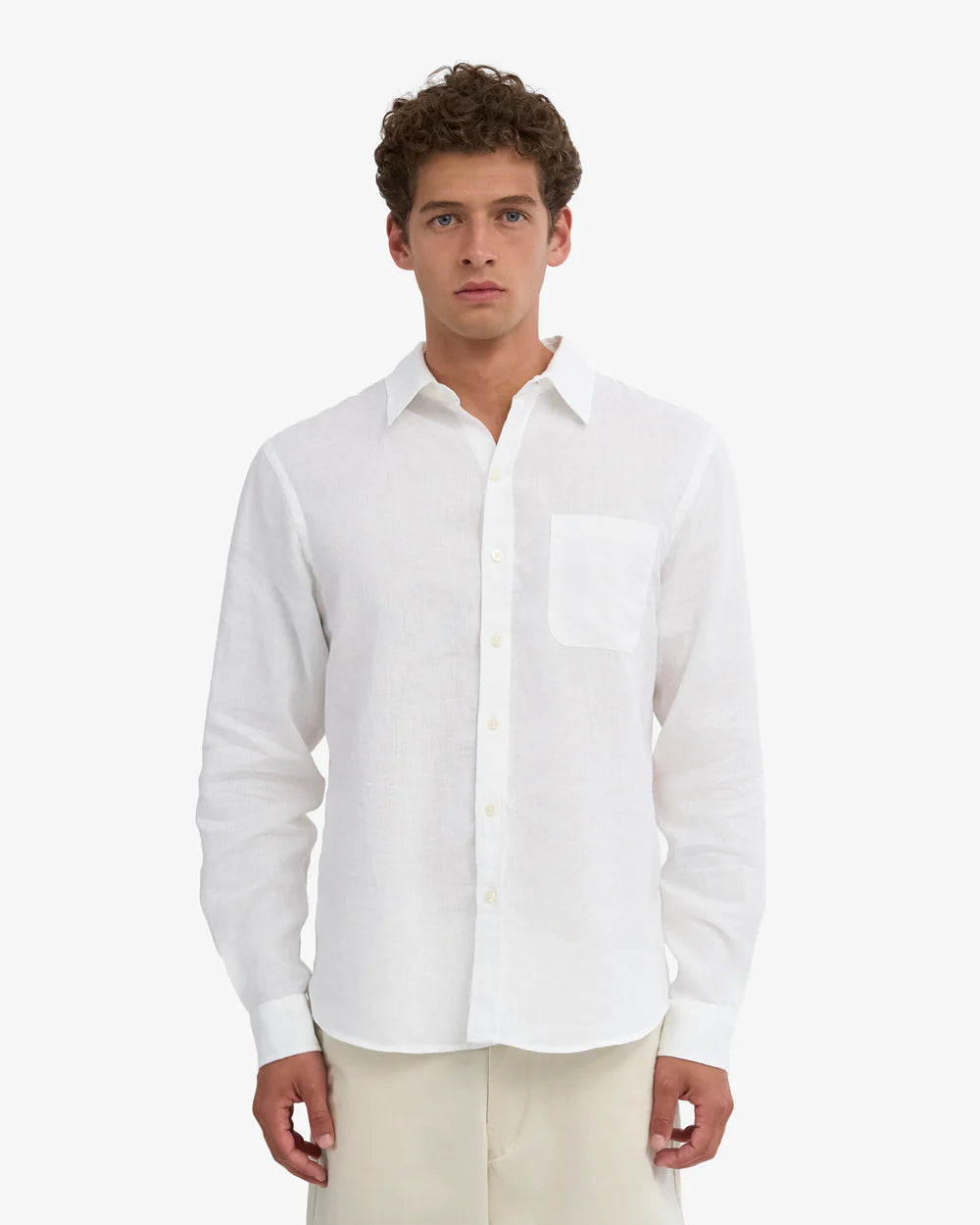 COLORFUL STANDARD Linen Shirt in Optical White