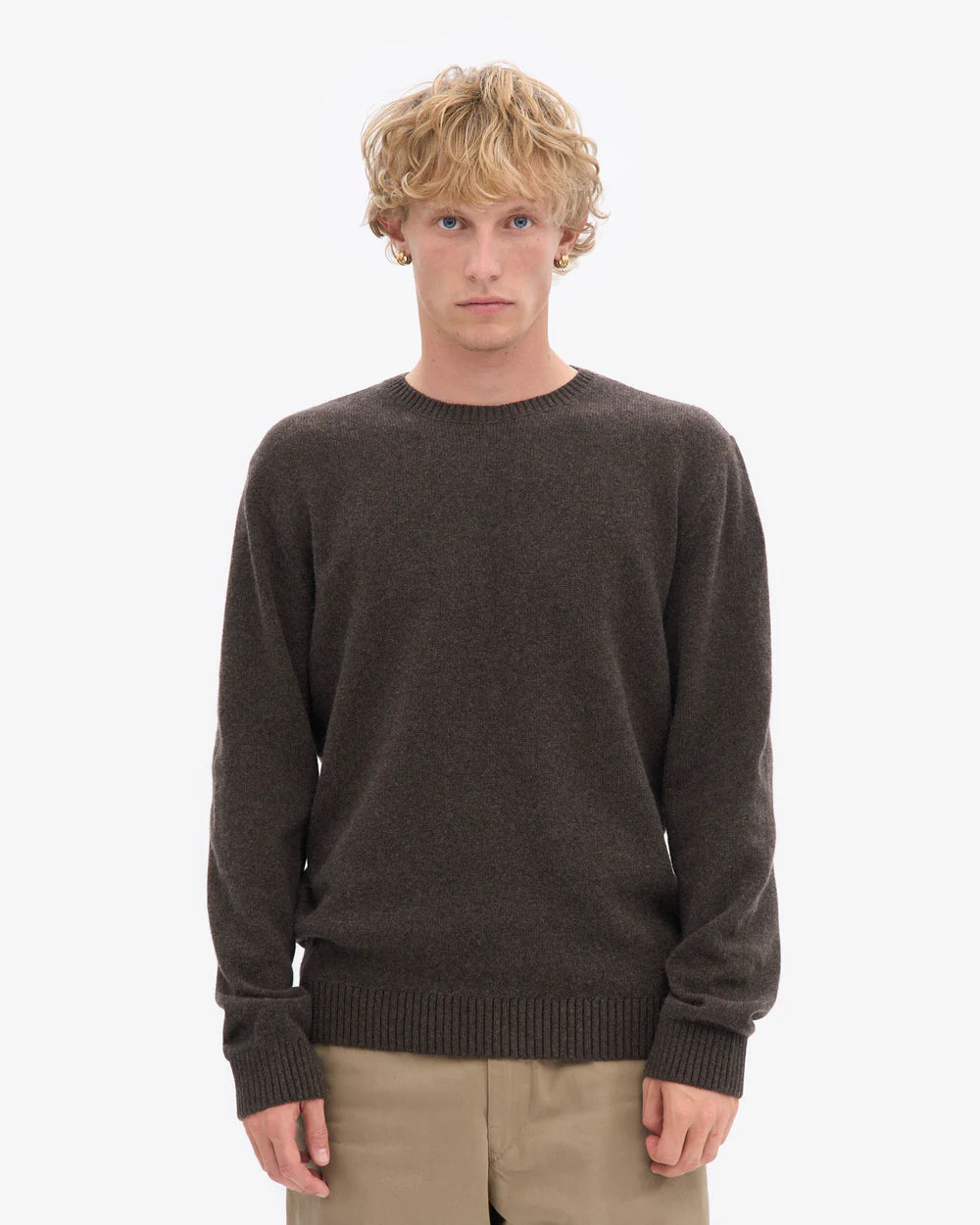COLORFUL STANDARD Oversized Merino Wool Crew in COFFEE BROWN