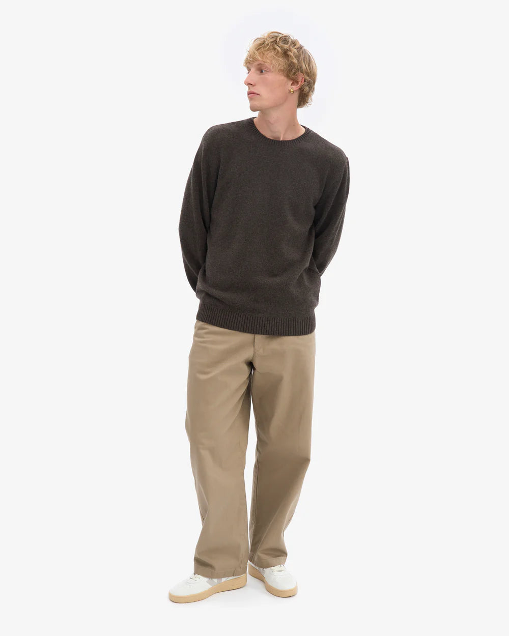 COLORFUL STANDARD Oversized Merino Wool Crew in COFFEE BROWN