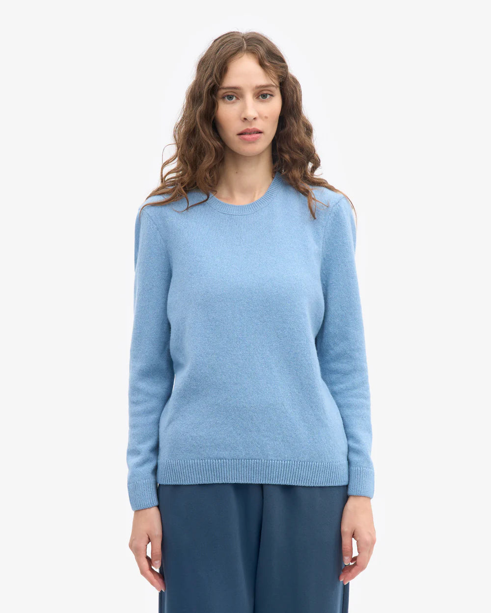 Womens COLORFUL STANDARD Classic Merino Wool Crew in Seaside Blue
