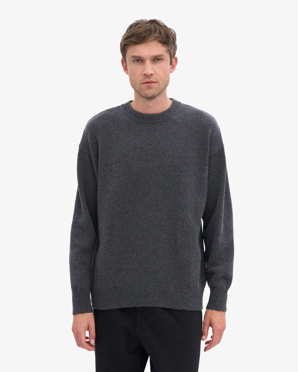 COLORFUL STANDARD Oversized Merino Wool Crew in LAVA GREY