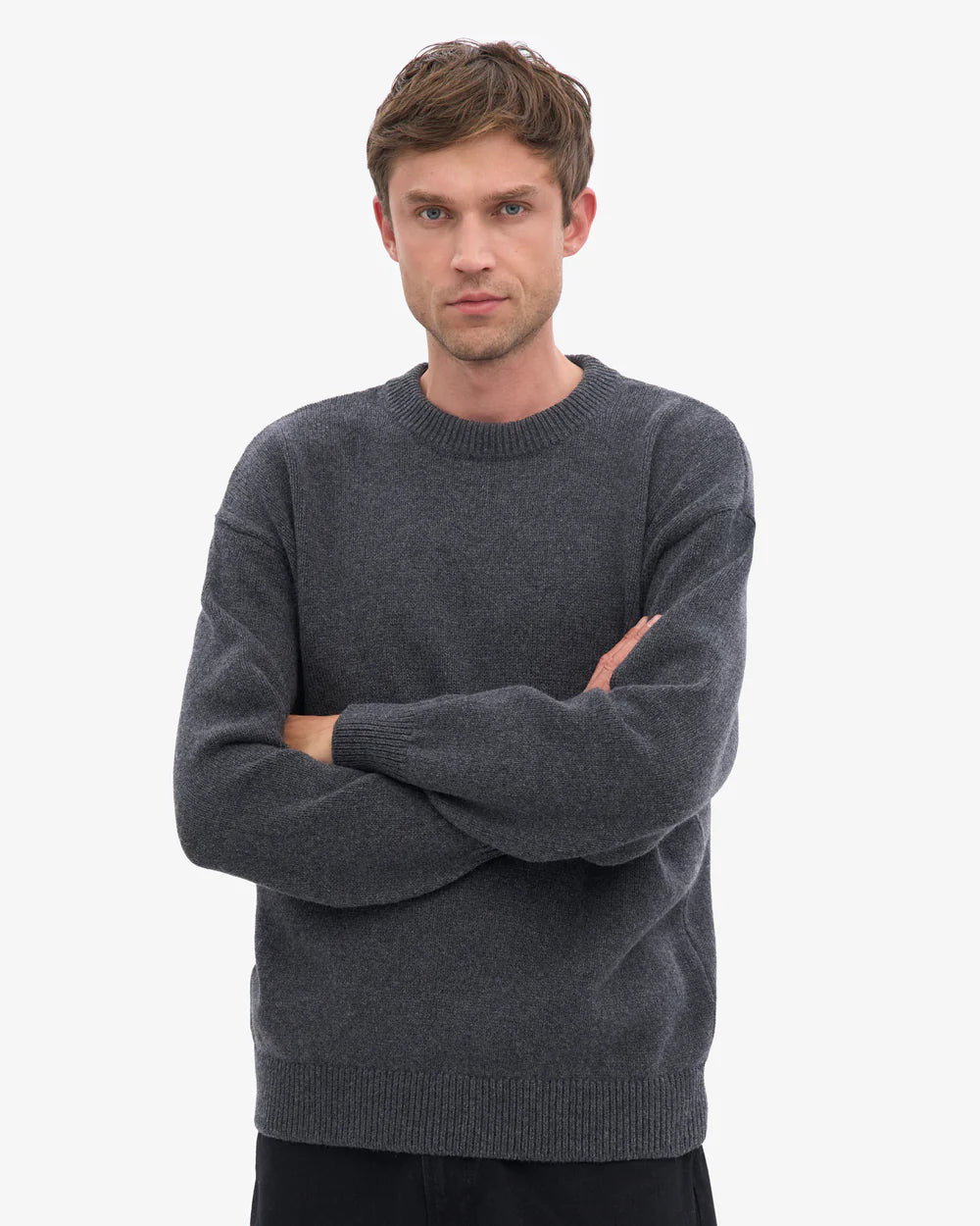 COLORFUL STANDARD Oversized Merino Wool Crew in LAVA GREY