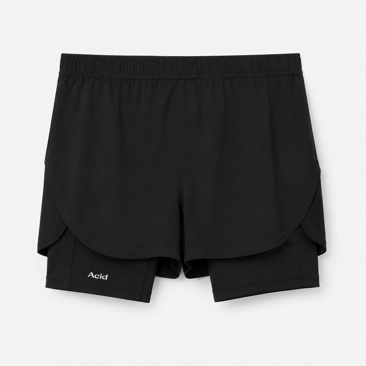 ACID RUNNING 2-in-1 Shorts in Black