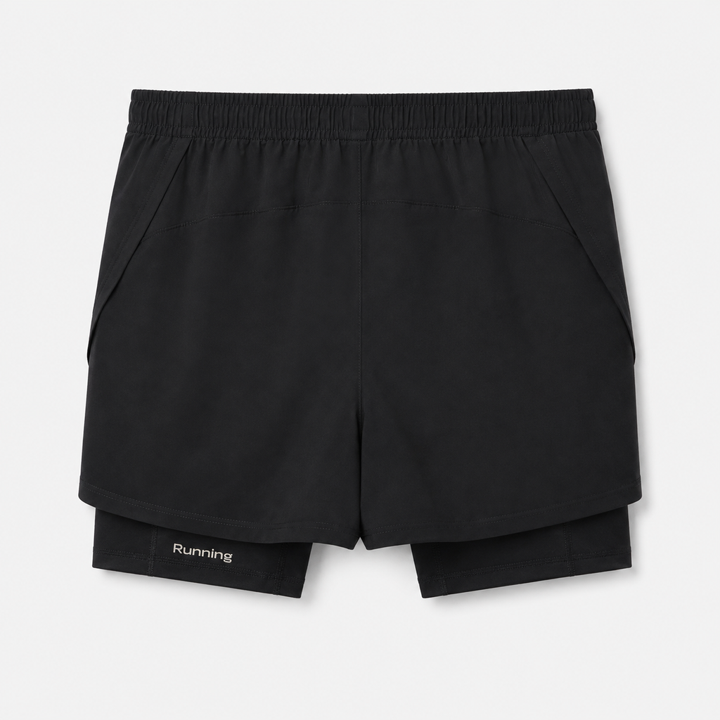 ACID RUNNING 2-in-1 Shorts in Black