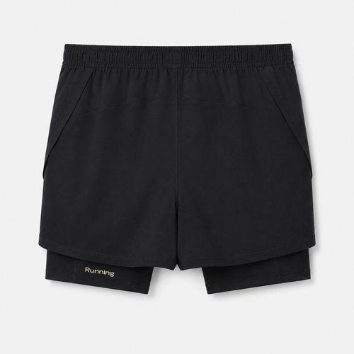 ACID RUNNING 2-in-1 Shorts in Black