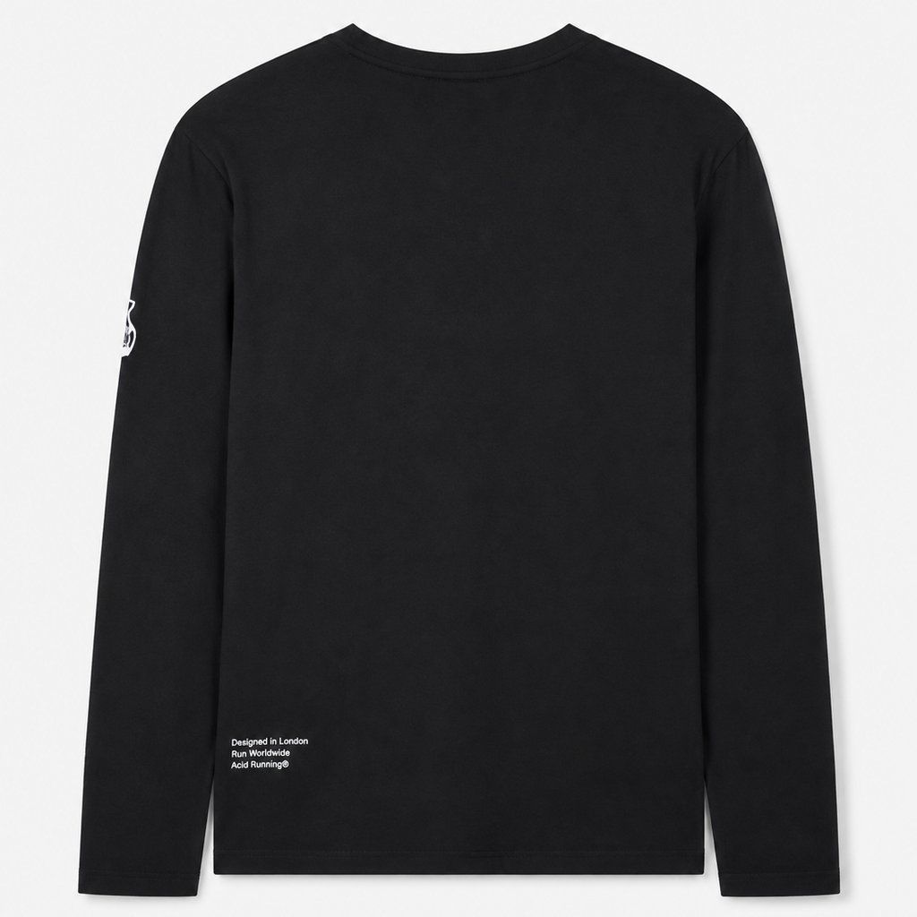 ACID RUNNING Long Sleeve T-Shirt in Black