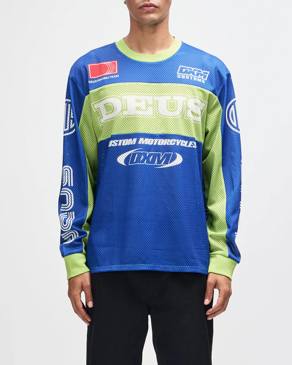 DEUS EX MACHINA Step Out Moto Jersey in Blue