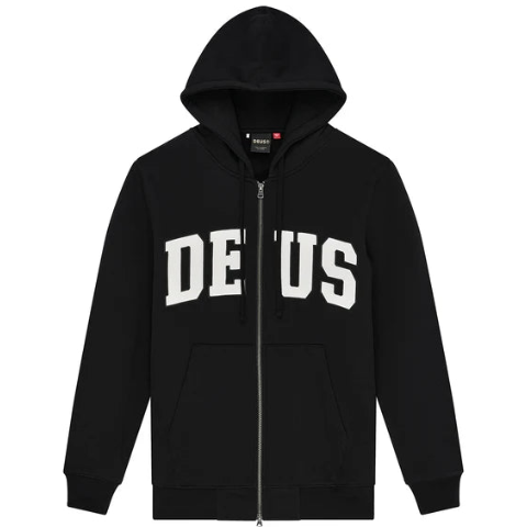 DEUS EX MACHINA Victory Lap Zip Hoodie in Black