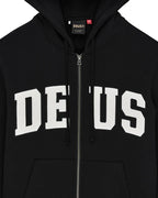 DEUS EX MACHINA Victory Lap Zip Hoodie in Black