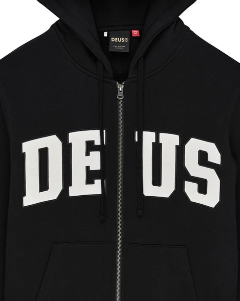 DEUS EX MACHINA Victory Lap Zip Hoodie in Black