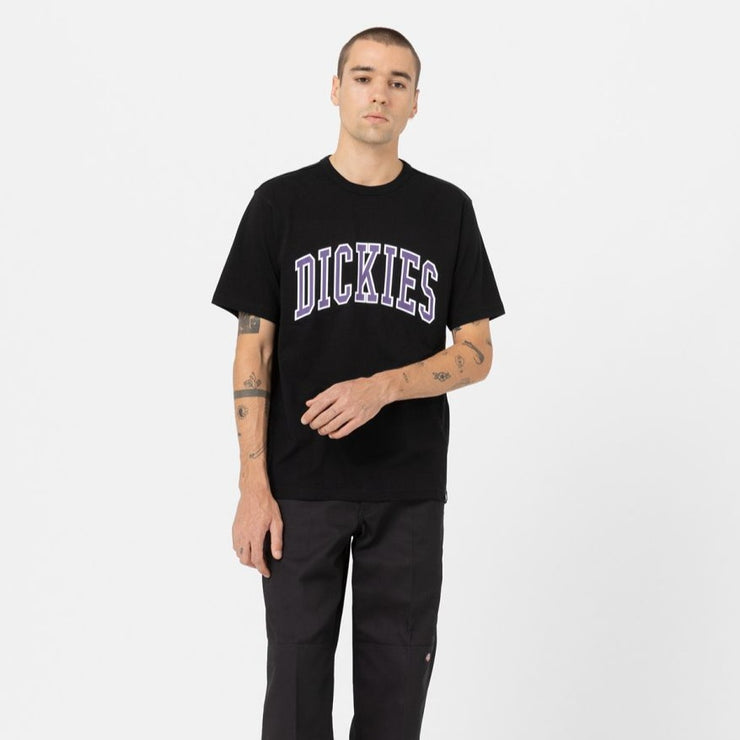 DICKIES Aitkin T-Shirt in BLACK & PURPLE
