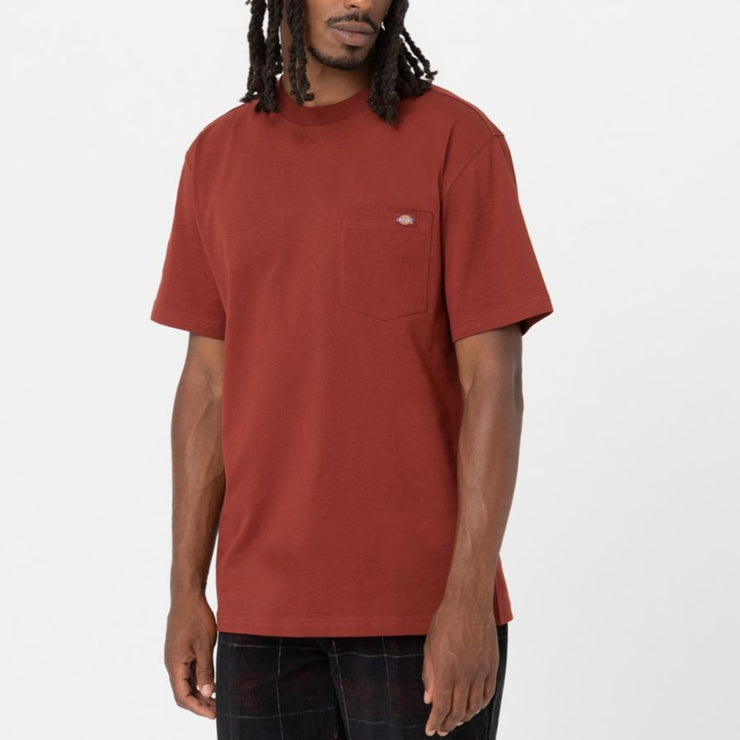 DICKIES Luray Chest Pocket T-Shirt in BRICK RED