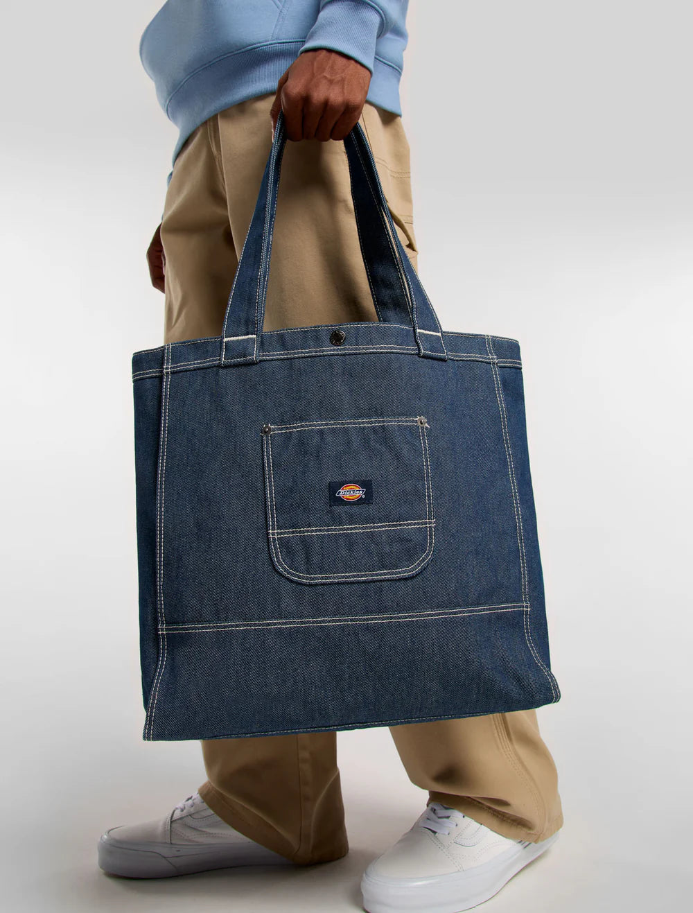 DICKIES Denim Tote Bag in RINSED DENIM