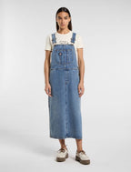 Womens DICKIES Overall Long Dress in RINSED BLUE FADE