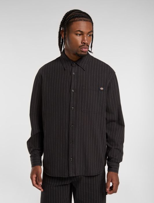 DICKIES Service Long Sleeve Shirt in BLACK
