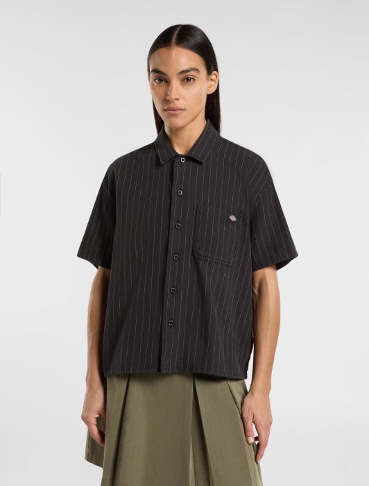 Womens DICKIES Service Short Sleeve Shirt in BLACK
