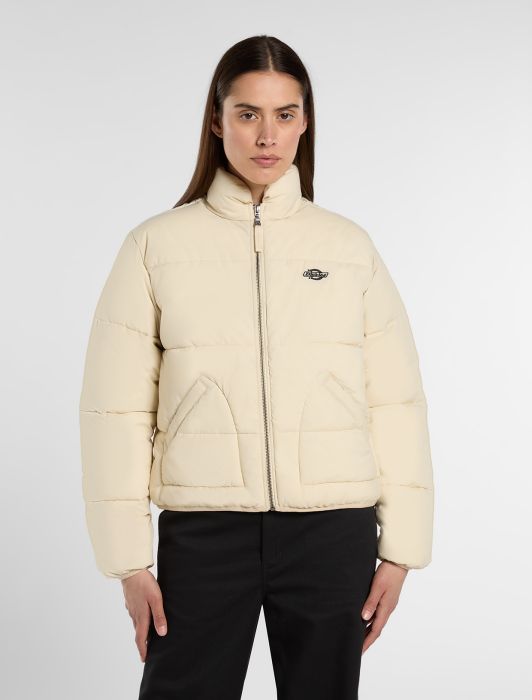 Womens DICKIES Summerdale Puffer Coat in CREAM