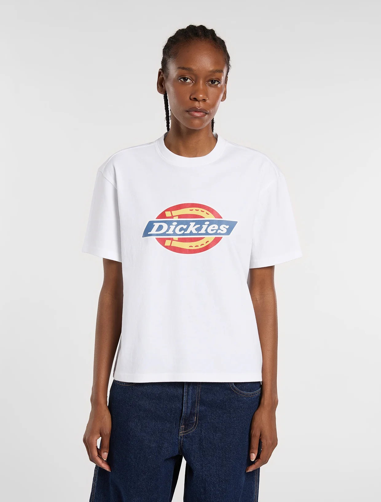Womens DICKIES Icon Midweight T-Shirt in WHITE