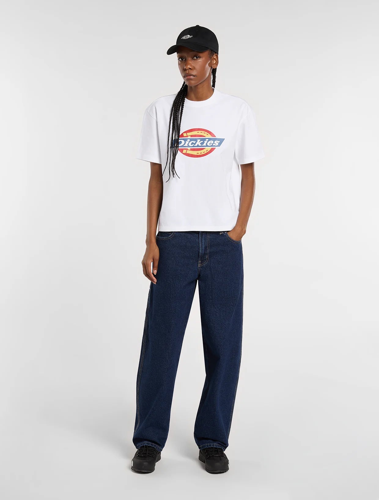 Womens DICKIES Icon Midweight T-Shirt in WHITE