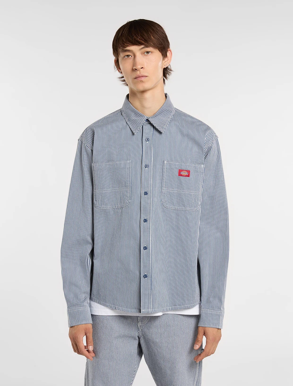 DICKIES Hickory Long Sleeve Workshirt in RETRO INDIGO
