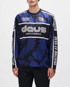 DEUS EX MACHINA Tillment Moto Jersey in BLUE & BLACK
