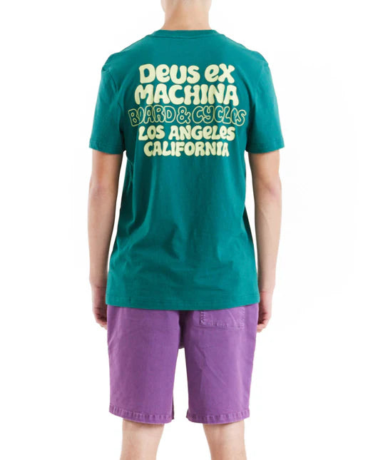 worn back view deus ex machina squeak graphic t-shirt