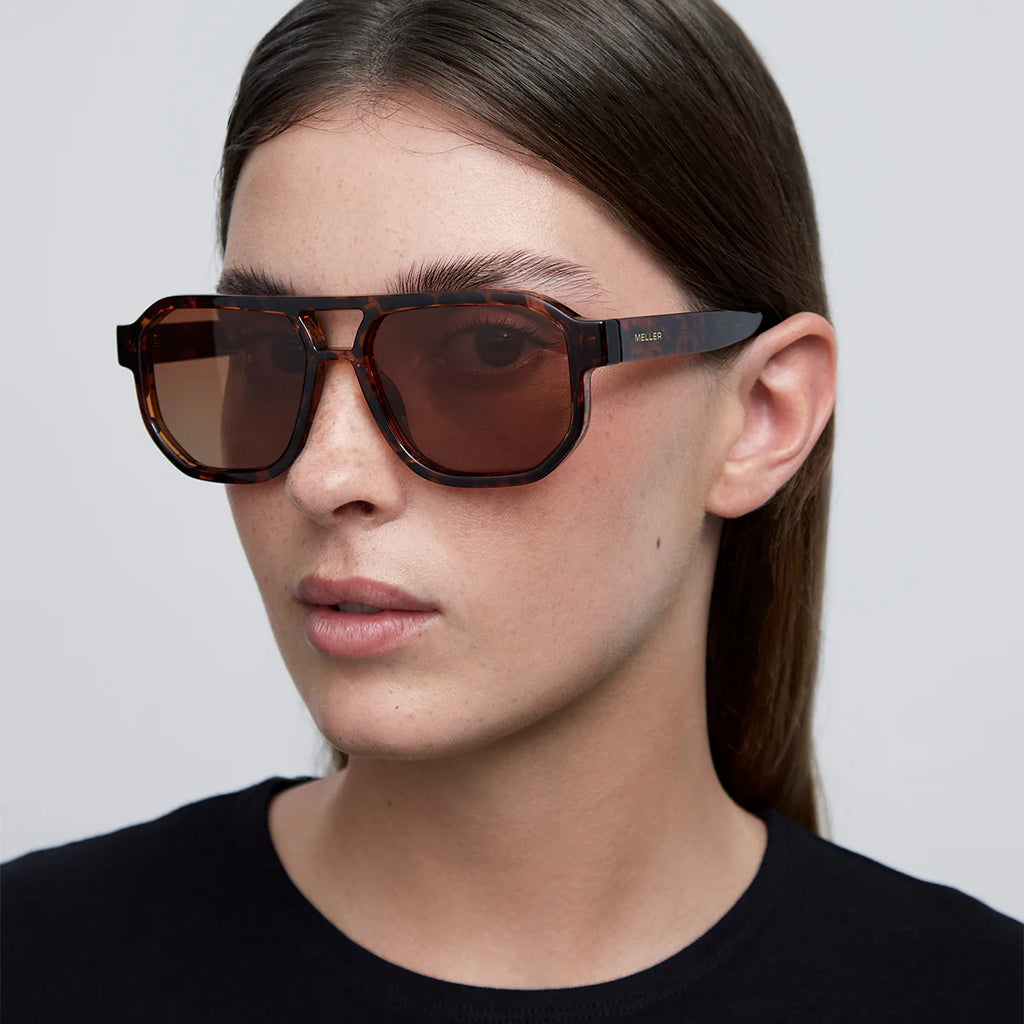 MELLER Seba Aviator Style Sunglasses in TIGRIS BROWN