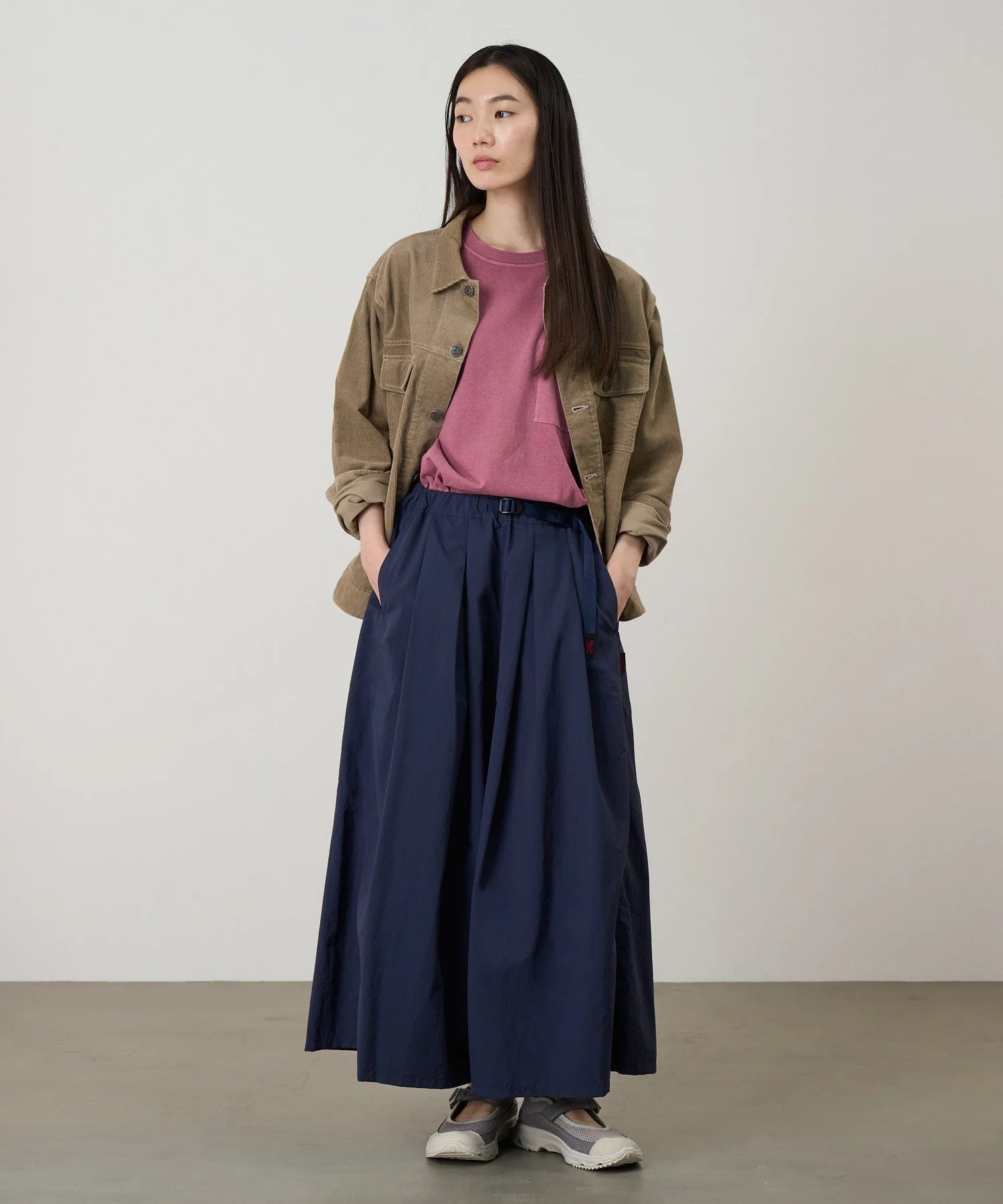 Womens GRAMICCI Nylon Flare Pant in BRITISH NAVY