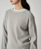 GRAMICCI Waffle Crew Sweatshirt in PEWTER