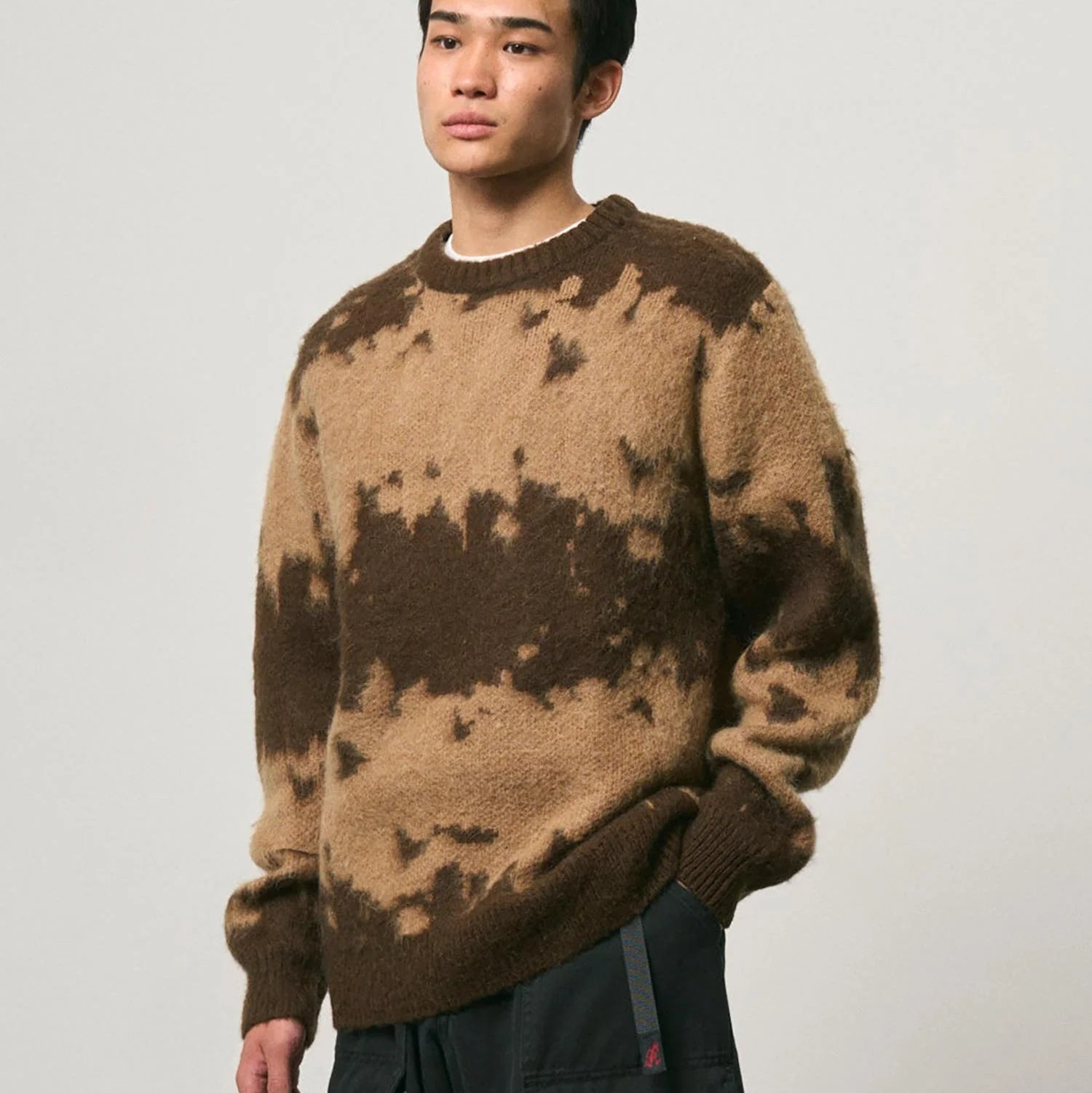GRAMICCI Mohair Splatter Sweater in Taupe