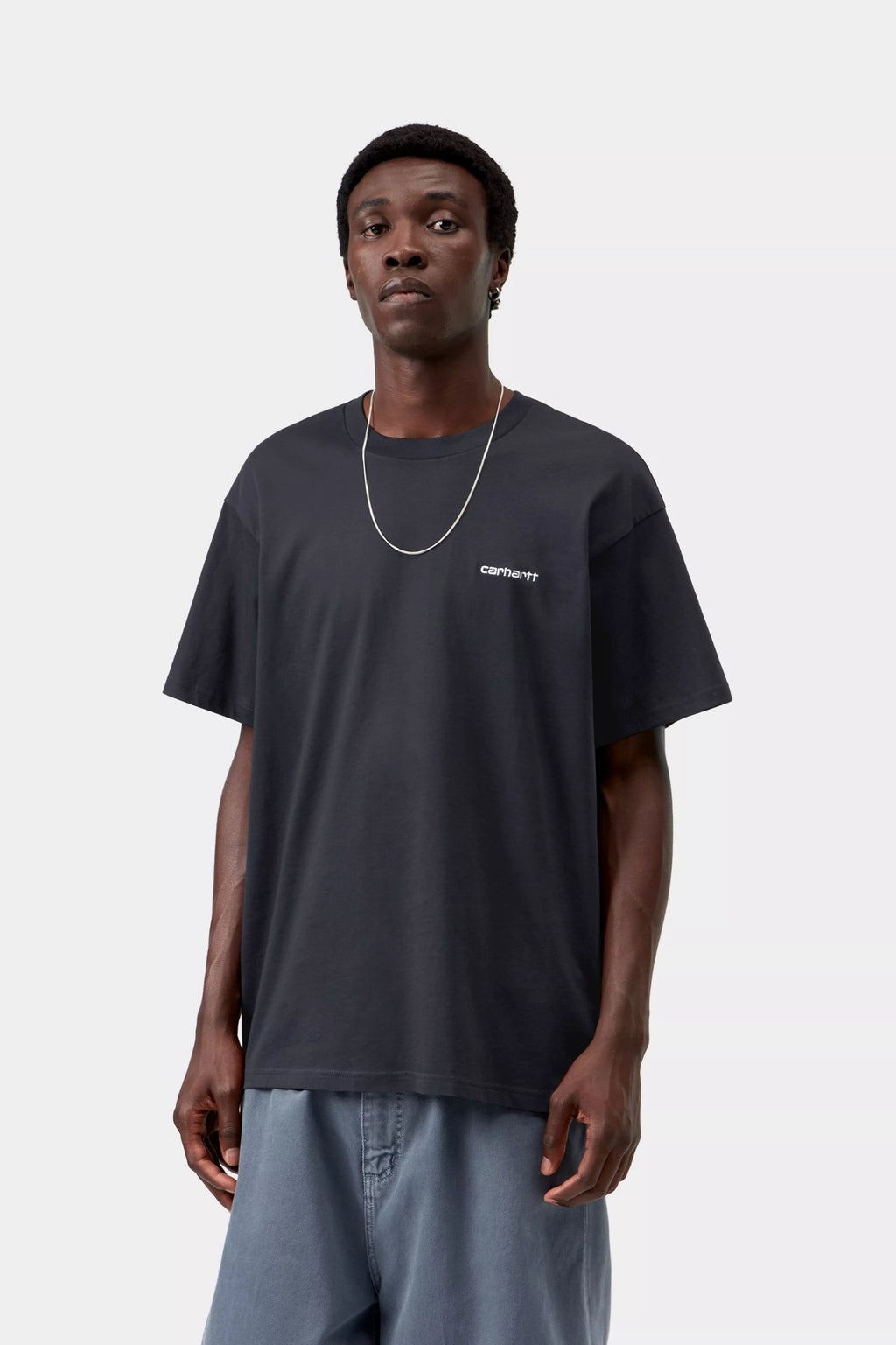 CARHARTT WIP Script T-Shirt in Dark Navy