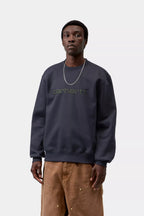 CARHARTT WIP Embroidered Sweatshirt in Dark Navy