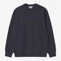 CARHARTT WIP Embroidered Sweatshirt in Dark Navy