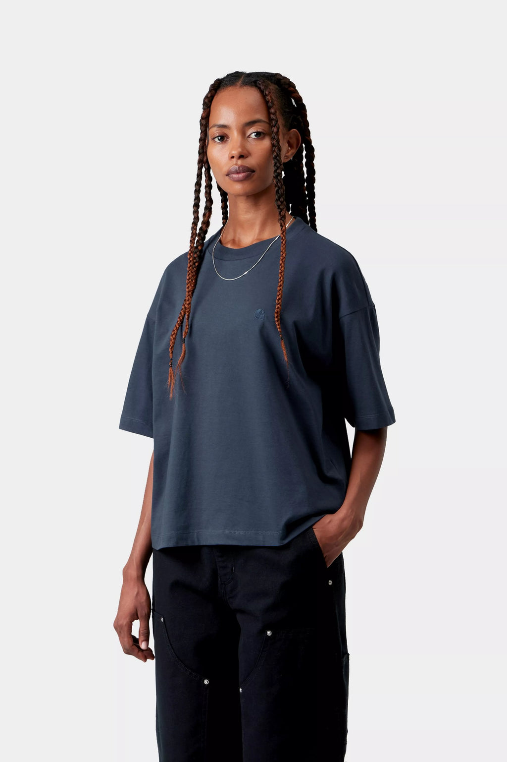 Womens CARHARTT WIP Chester T-Shirt in Blue