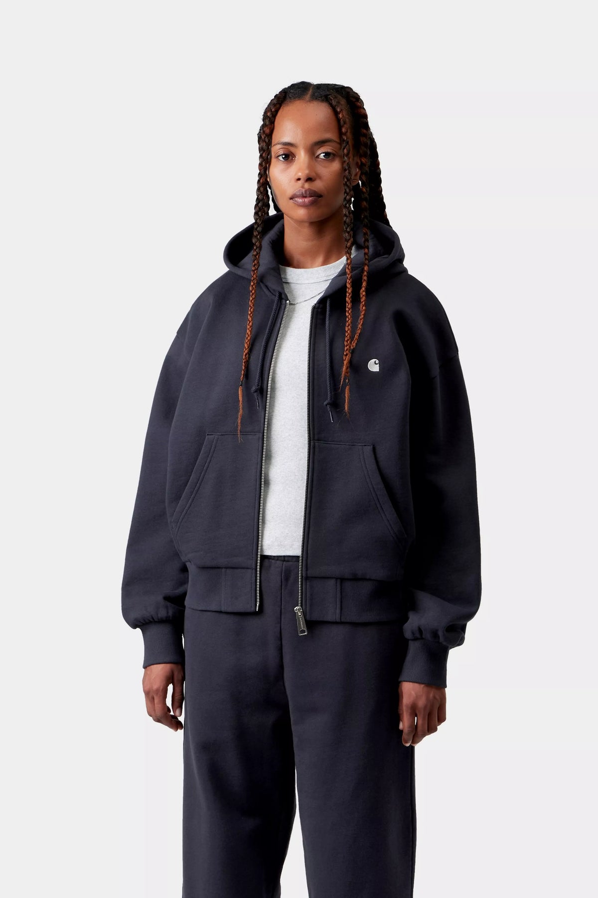 Womens CARHARTT WIP Hooded Casey Jacket in Dark Navy