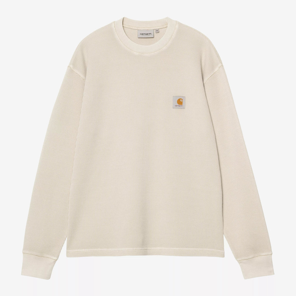 CARHARTT WIP Vista Waffle Long Sleeve T-Shirt in Cream