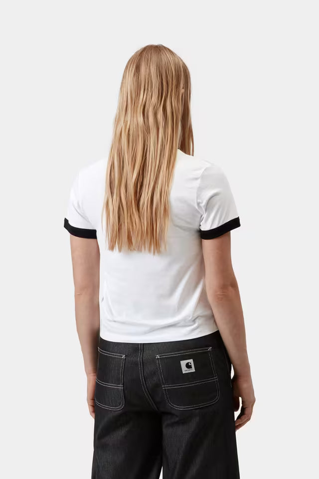 Womens CARHARTT IP Ringer Short Sleeve T-shirt in WHITE