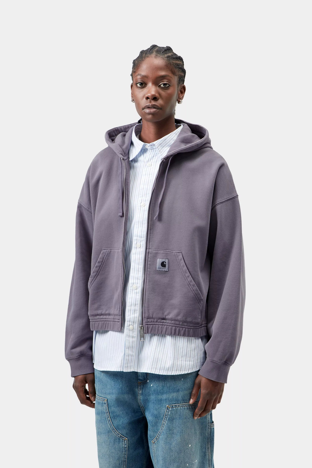 Women's CARHARTT WIP Hoggard Sweat Jacket in Shady Purple
