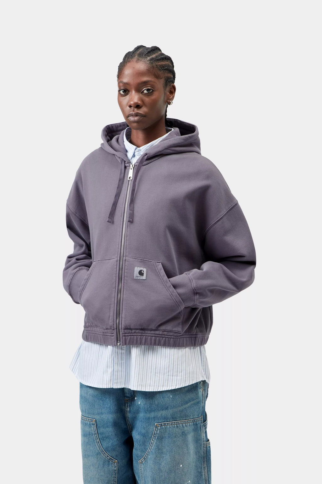 Women's CARHARTT WIP Hoggard Sweat Jacket in Shady Purple