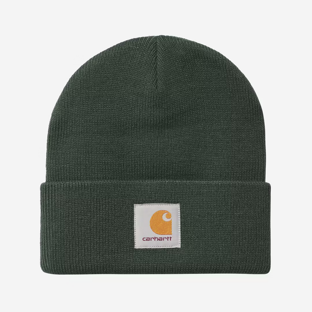 CARHARTT WIP Short Watch Beanie in Dark Scarab Green