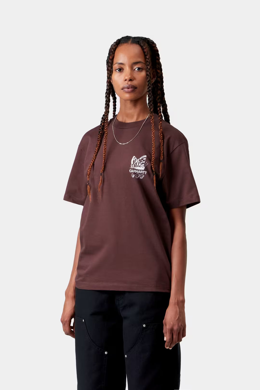 Womens CARHARTT WIP Silver Cups T-Shirt in Brown