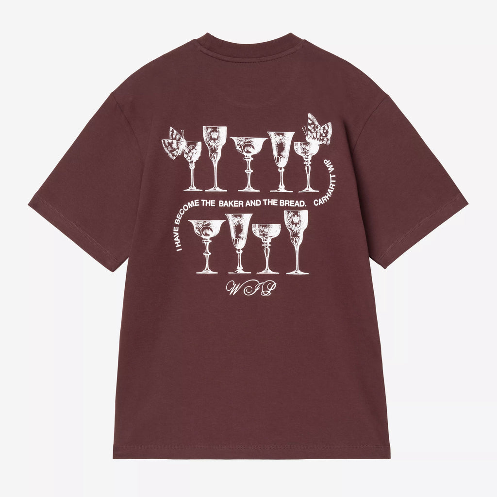 Womens CARHARTT WIP Silver Cups T-Shirt in Brown