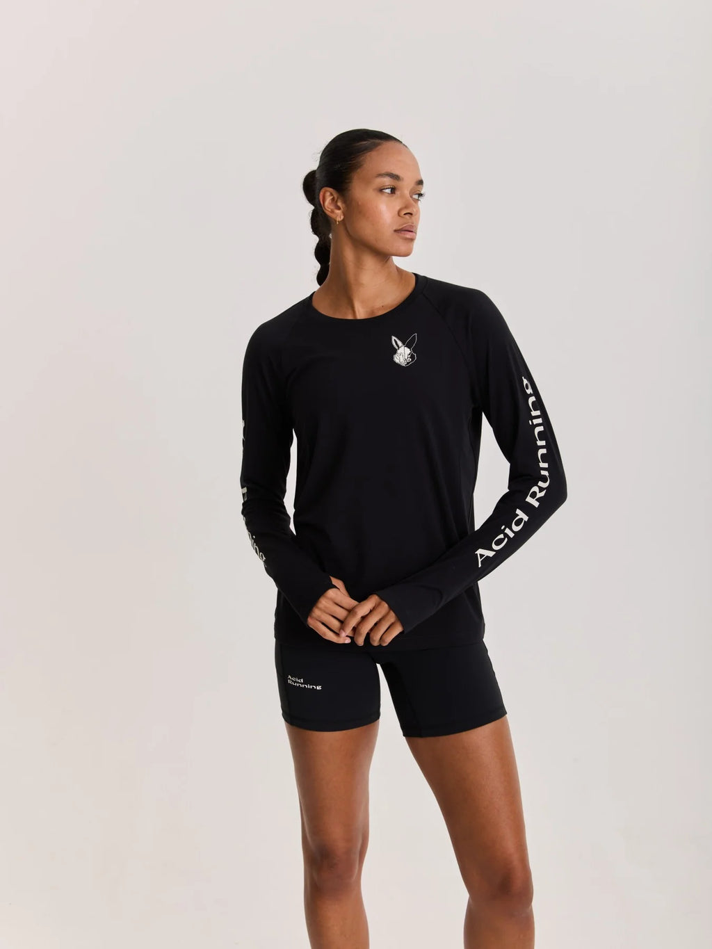 Women's ACID RUNNING Long Sleeve T-Shirt in Black